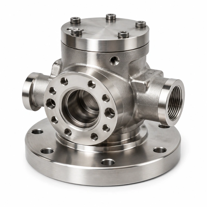 Cruach Dhosmálta 17-4PH SS316 Tithíocht Flange Ardbhrú Cast agus CNC Machined